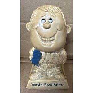 "World's Best Father" 1970 Vintage‎ 6" Tall Figurine Made In USA R&W Berries